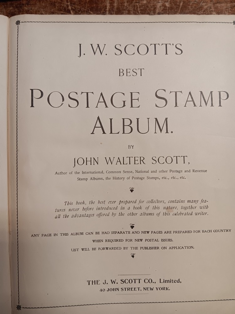 J. W. Scott's "BEST Postage Stamp Album"...US and Worldwide...Illustrated...1905