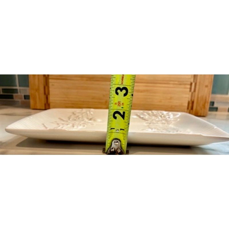 2010 Hallmark Ivory Glazed Ceramic Serving Platter Tray Oak Maple Leaf Acorns