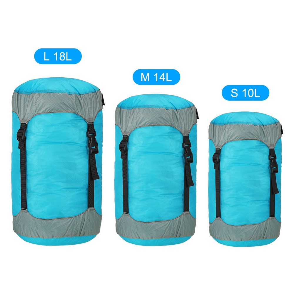 Compression Stuff Sack, 10L S Size Waterproof Sleeping Bag Storage Sack Blue