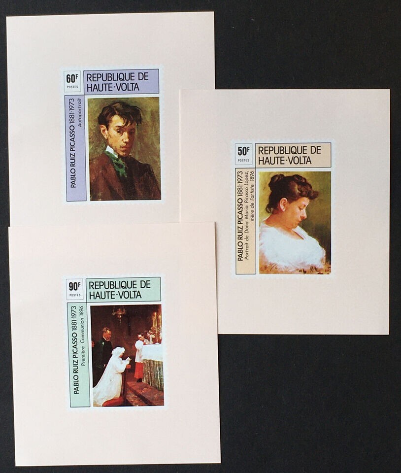 Republique de Haute Volta Picasso Souvenir Sheet & Imperfs SC # 3