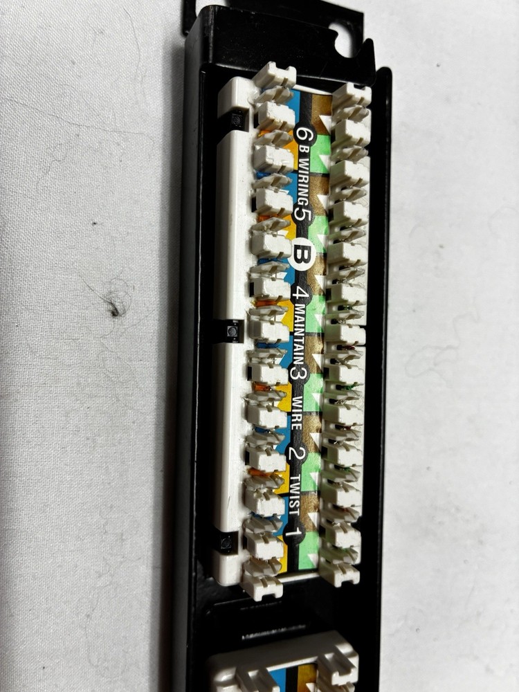 24 Port 110 Punchdown Patch Panel 1U Rack Mount T568A/B Network Ethernet