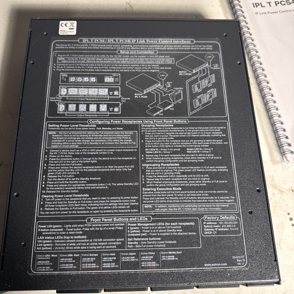 Extron IPL T PCS4 Four Port Power Control and Current Sensor