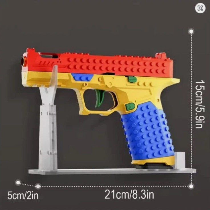 Building Block Pistol Shell Ejecting Continuous Firing Soft Bullet Toy Gun Gift