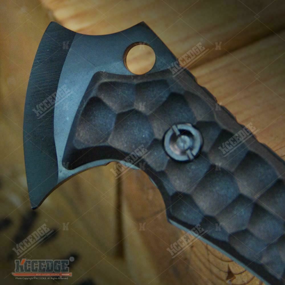 10" Tactical Fighting Axe w/ Finger Choil Sharpened Back Spike