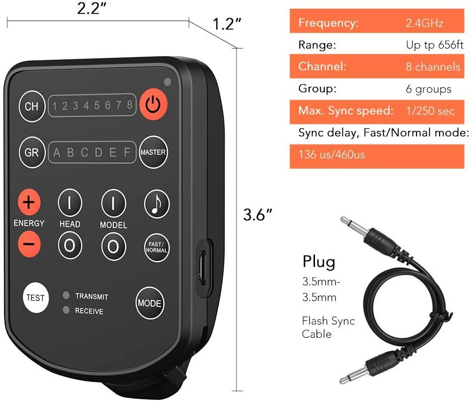 AODELAN E2 Flash Trigger Air Remote sync & control Profoto B1X A1X D1 B10 Pro-10