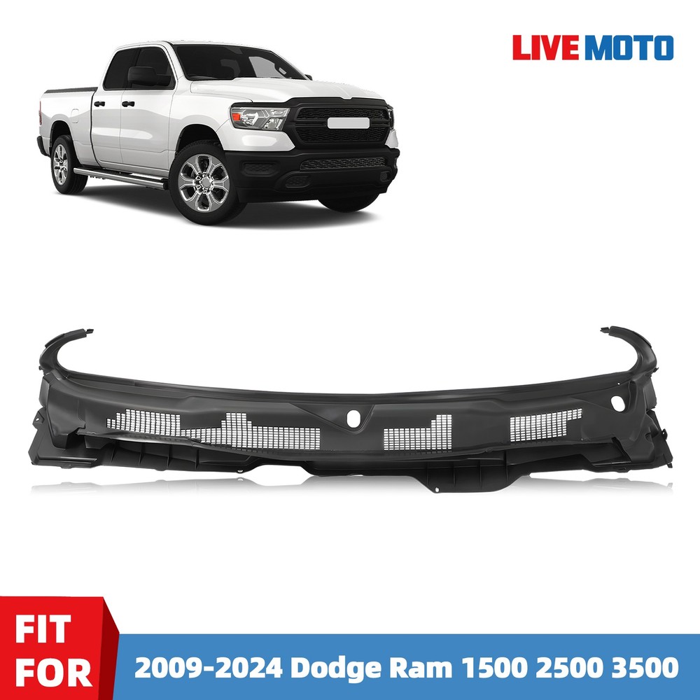 For 2009-2024 Dodge Ram 1500 2500 3500 Front Grille Wiper Cowl Windshield Panel