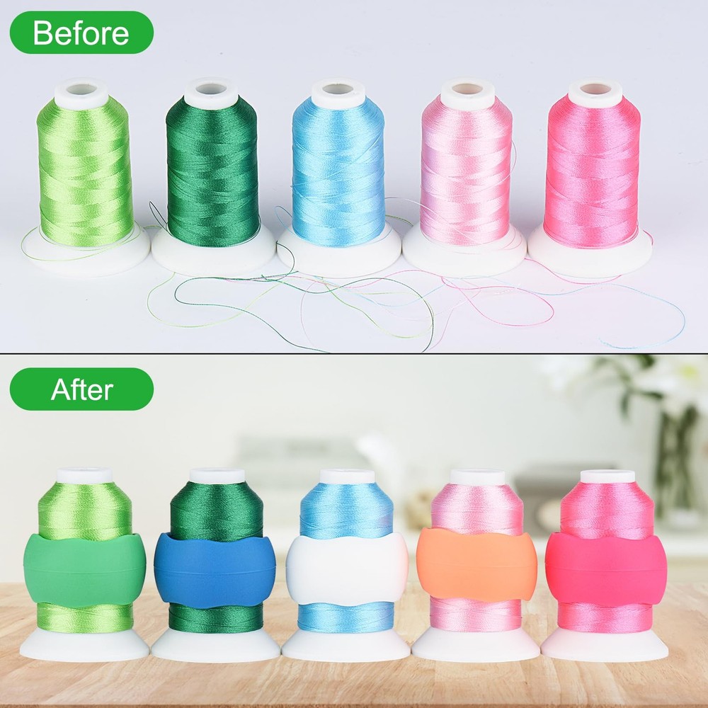 28 Assorted Colors Embroidery Machine Thread with 28 Thread Holder, 500M (550...