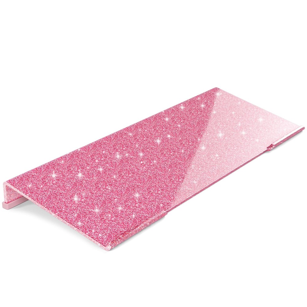 Ergonomic Computer Keyboard Stand - 17 Inch Glitter Pink Acrylic Keyboard Ris...