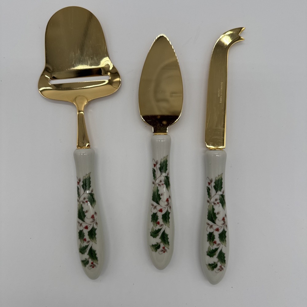 Home For Holidays Cheese Serving Set Ceramic Handles
