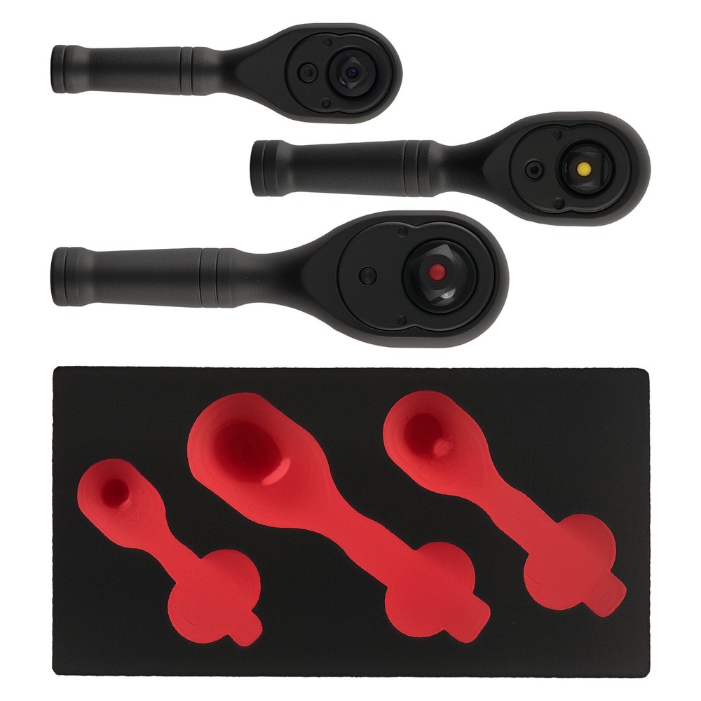 3pc Mechanic Ratchet Set 1/4 3/8 1/2 Drive 72T Quick Release Socket Tool Kit