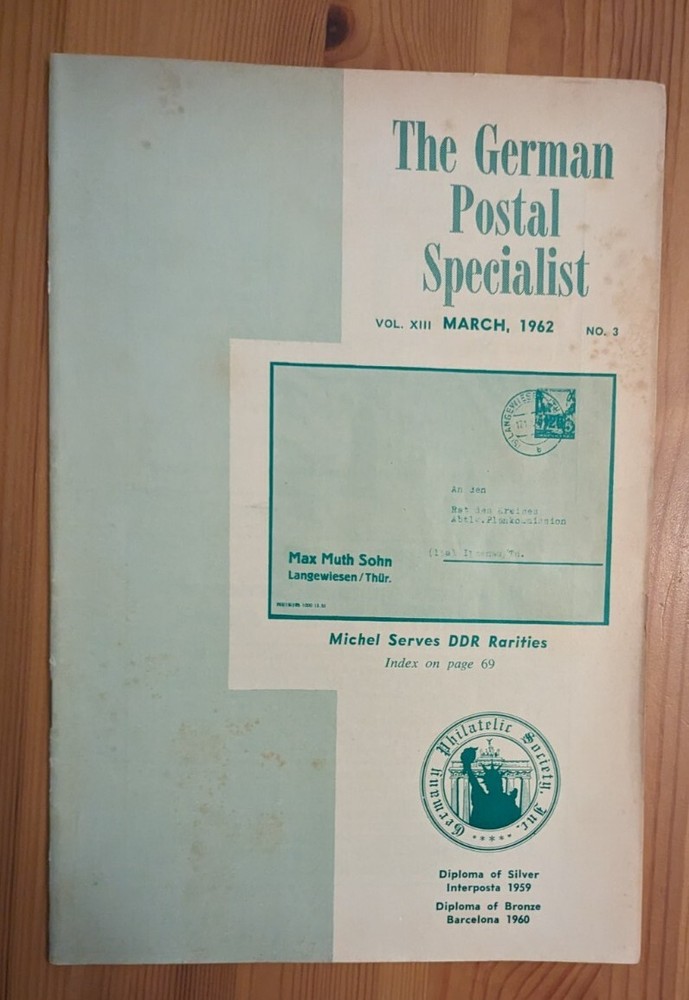 German Postal Specialist Mar 1962 "Wuga" Issue "New" West German Definitives