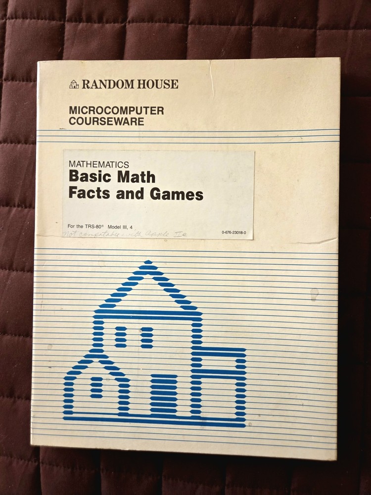 TRS-80 Random House Basic Math Fun & Games Courseware with disk