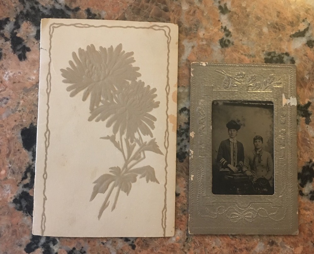 Victorian Tin Picture 3" X 2"