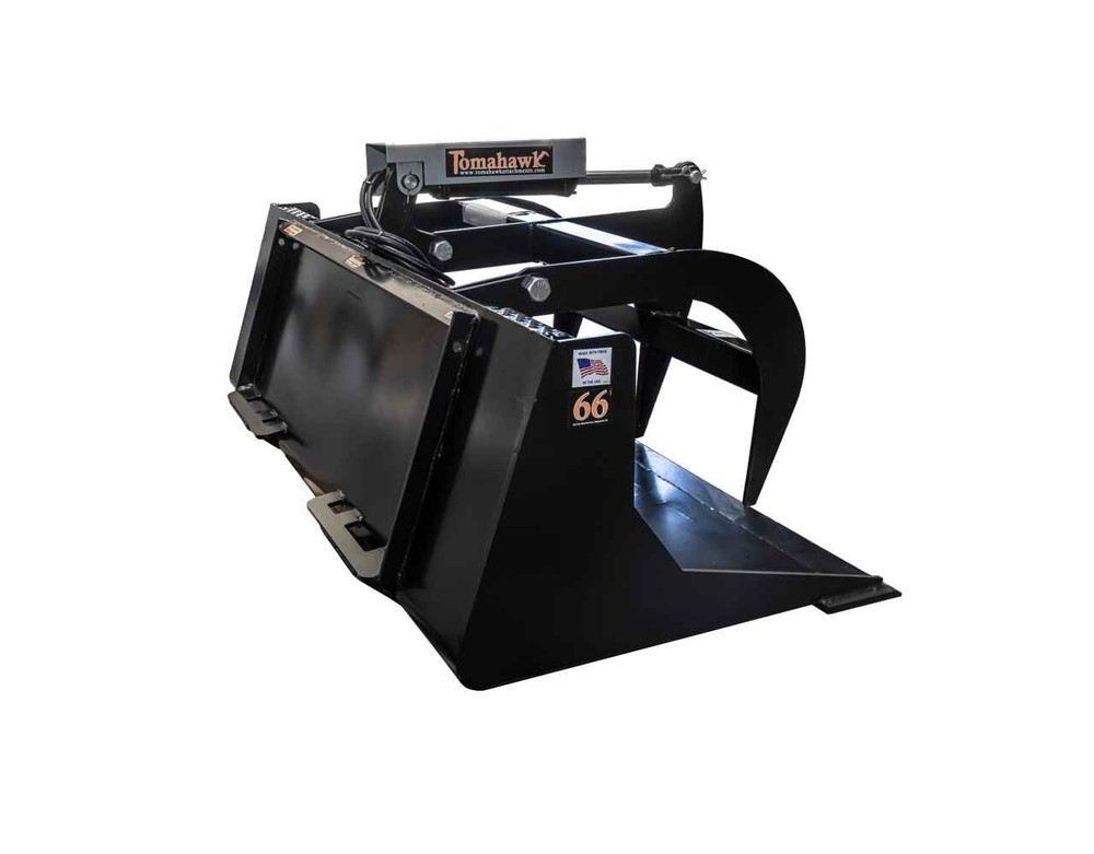 TOMAHAWK 66" SOLID BOTTOM GRAPPLE BUCKET QUICK ATTACH SKID STEER SHIPS FREE 3012