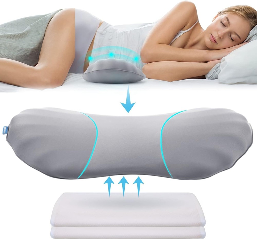 Lumbar Support Pillow Memory Foam Back Support for Sleeping Lower Back Pain R...