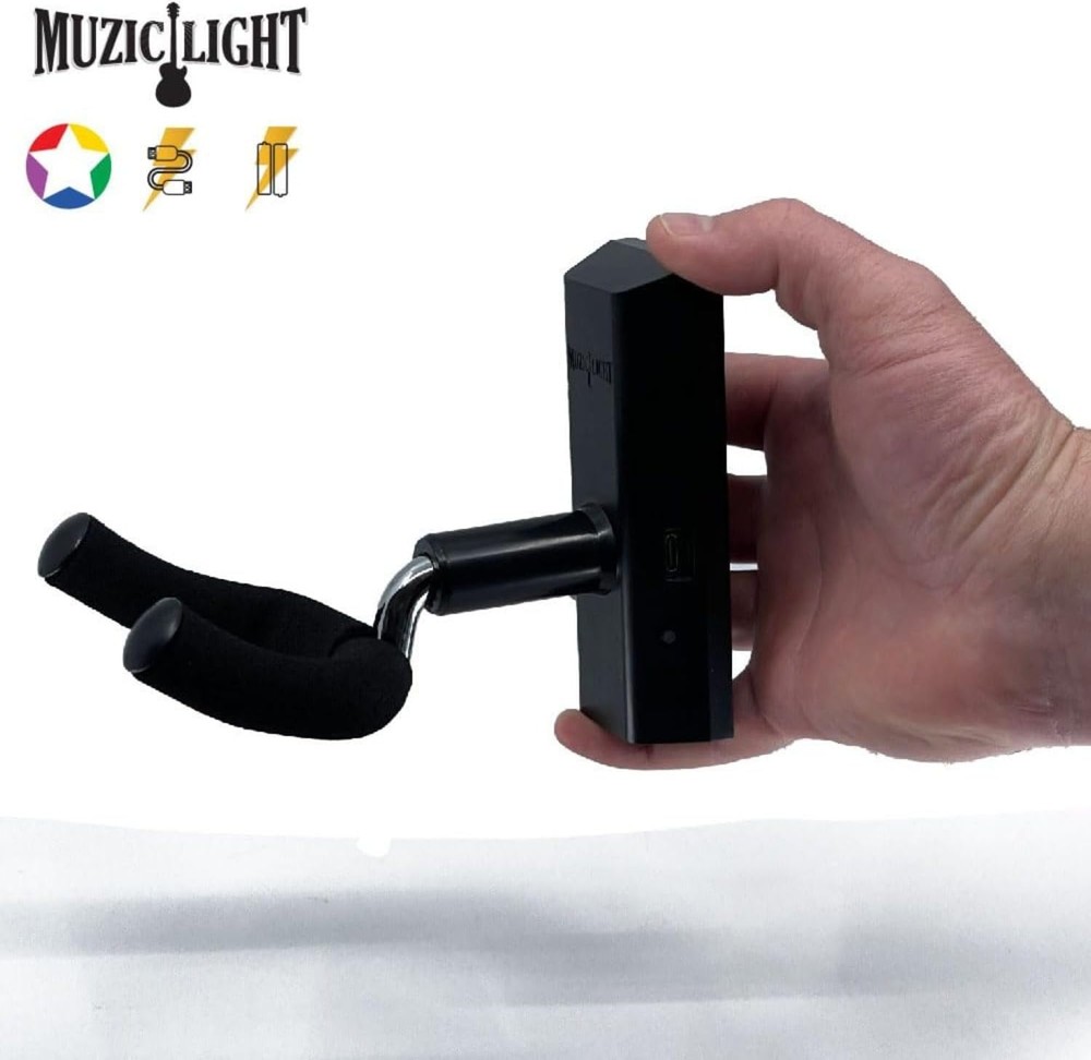 MuzicLight Light Up Guitar Wall Mount, LED Multicolor