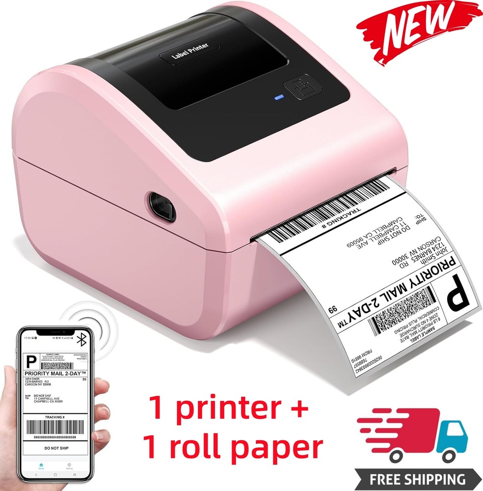 Phomemo D450BT 4x6 Wireless Shipping Label Printer with 20pcs labels for USPS