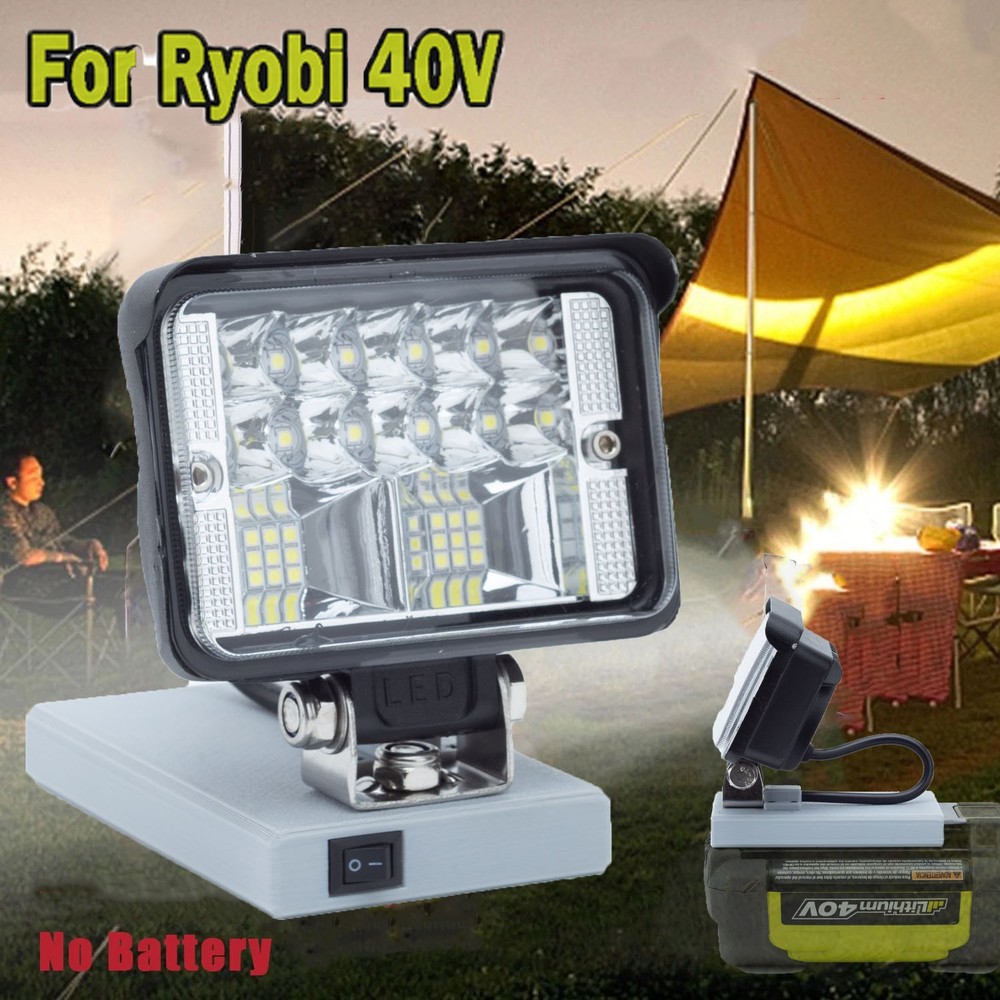 LED Work Light Flood Light Torch for Workshop Camping Lamp For Ryobi 40V Battery