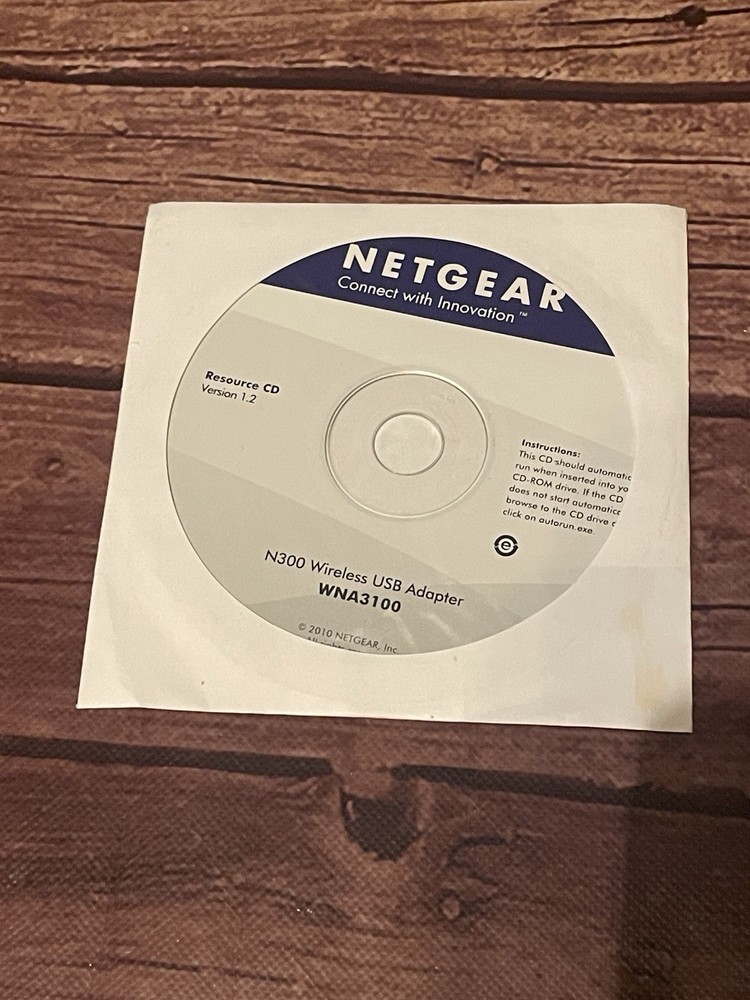 Netgear N300 Wireless USB Adapter WNA3100 Resource CD Version 1.2