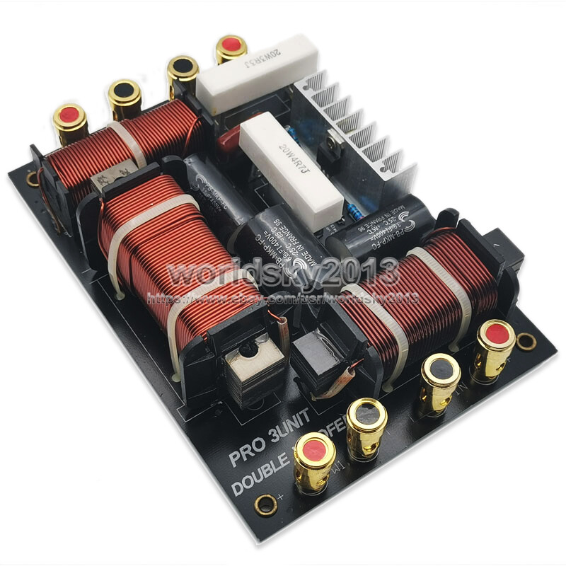 1pcs Double Woofer 800W 2 Way 3 Unit Speaker Frequency Divider Crossover Filters
