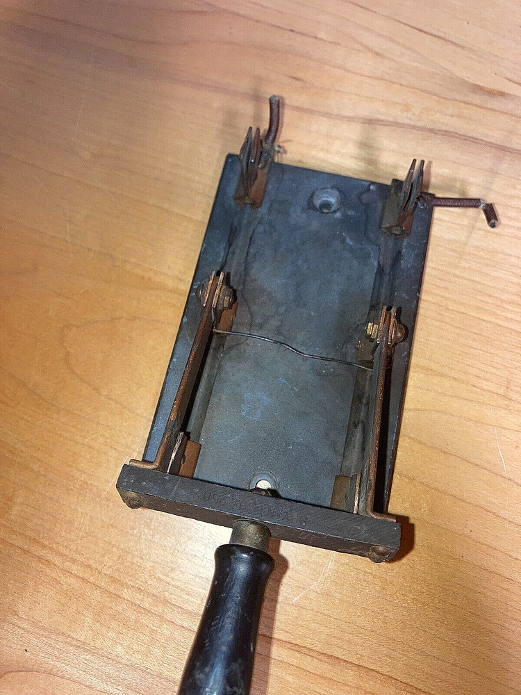 Antique Double Pole Double Throw Copper Switch, Slate Base 5.25" x 3.25"