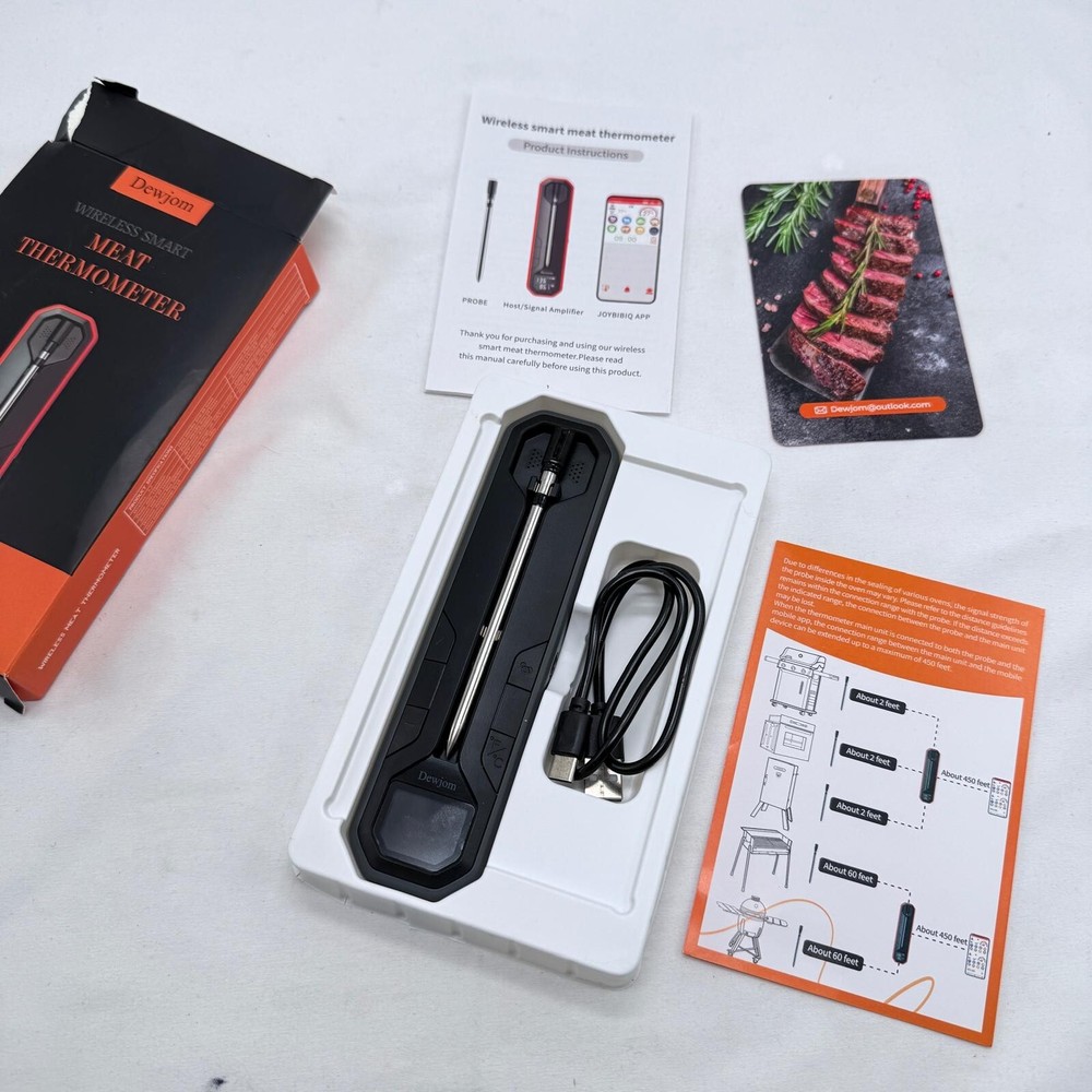 Dewjom Wireless Meat Thermometer Digital Cooking Thermometer With Wireless Probe