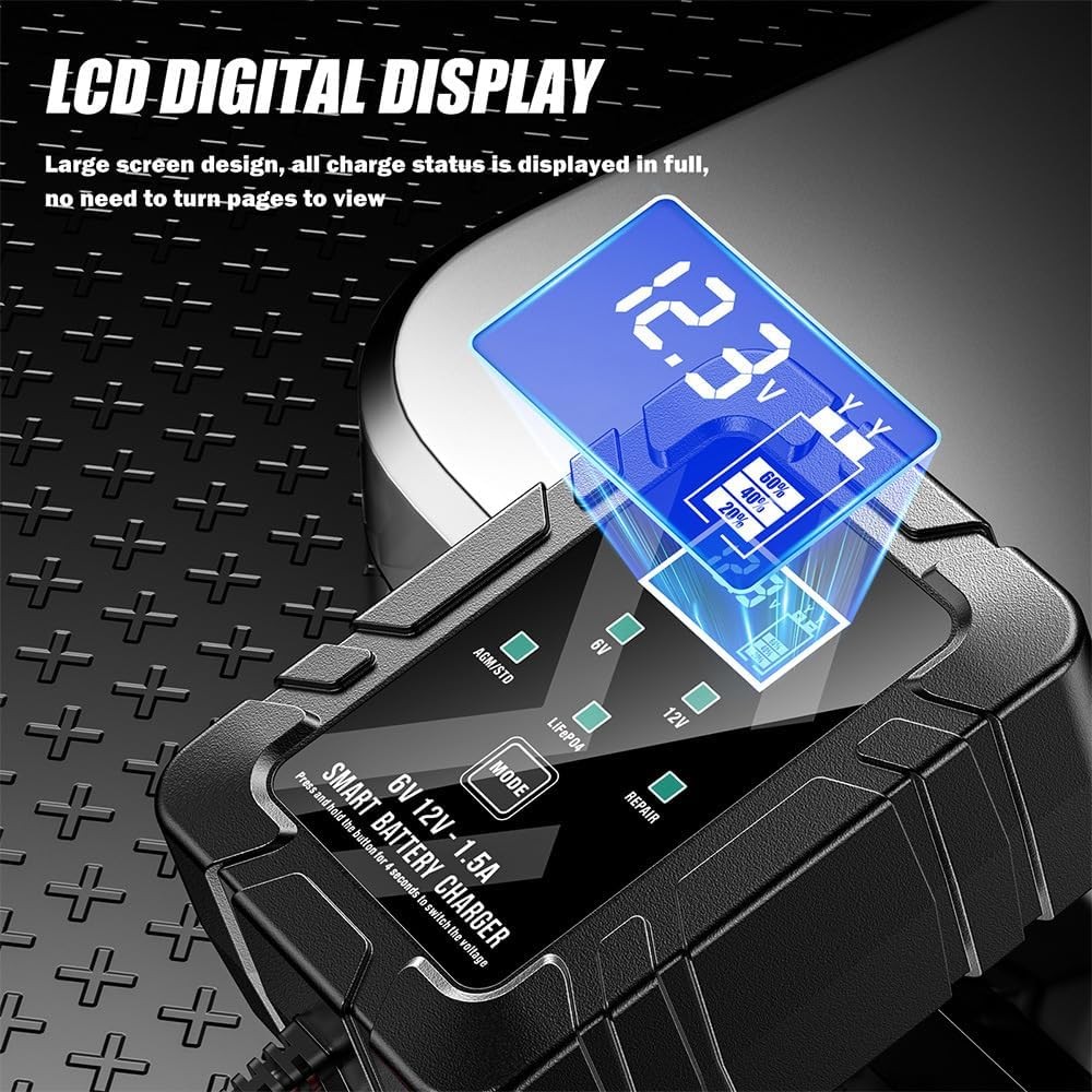 6V & 12V Smart Automatic Battery Charger Maintainer Motorcycle Car Trickle Float