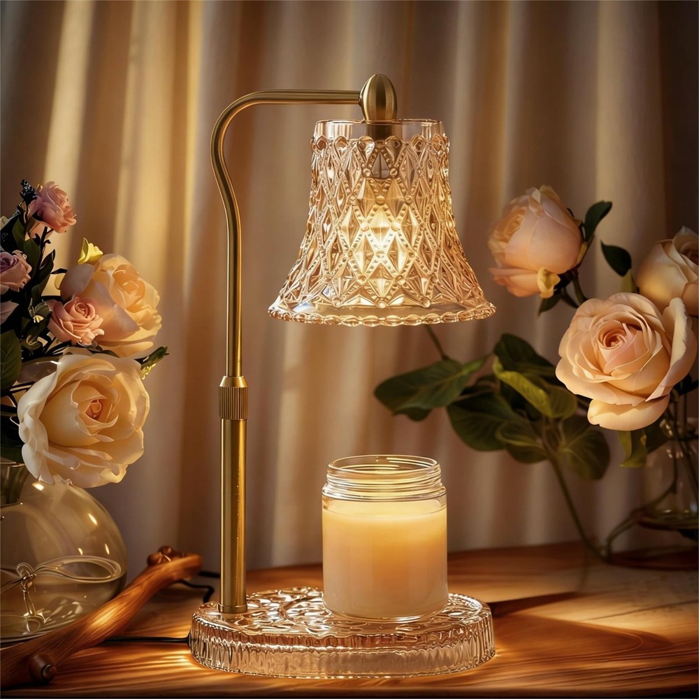Candle Warmer Lamp with Timer, Dimmable, 2 Bulbs, Adjustable Brightness - Smart