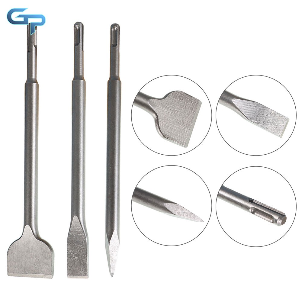 New 6 Pcs SDS Plus Chisel Set Including Point Chisel And 20mm & 40mm Flat Chisel
