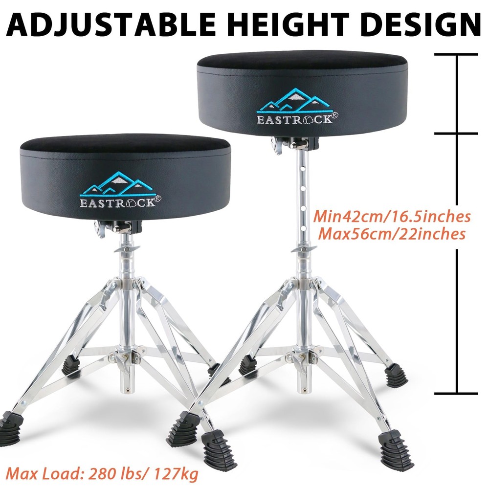Drum Throne Drum Stools with 4 Legs Support,Universal Height Adjustable Drum ...