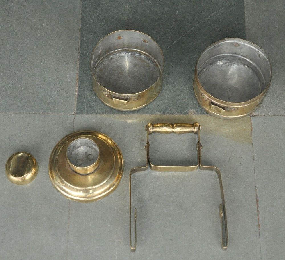 Vintage 2 Compartment Brass Handcrafted Solid Heavy Lunch/Tiffin Box