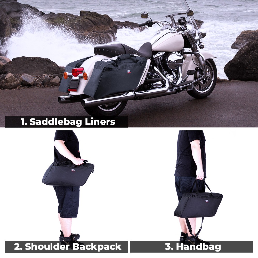 2PCS Motorcycle Saddlebag Liners Inserts Side Case Bag for Electra /Street Glide