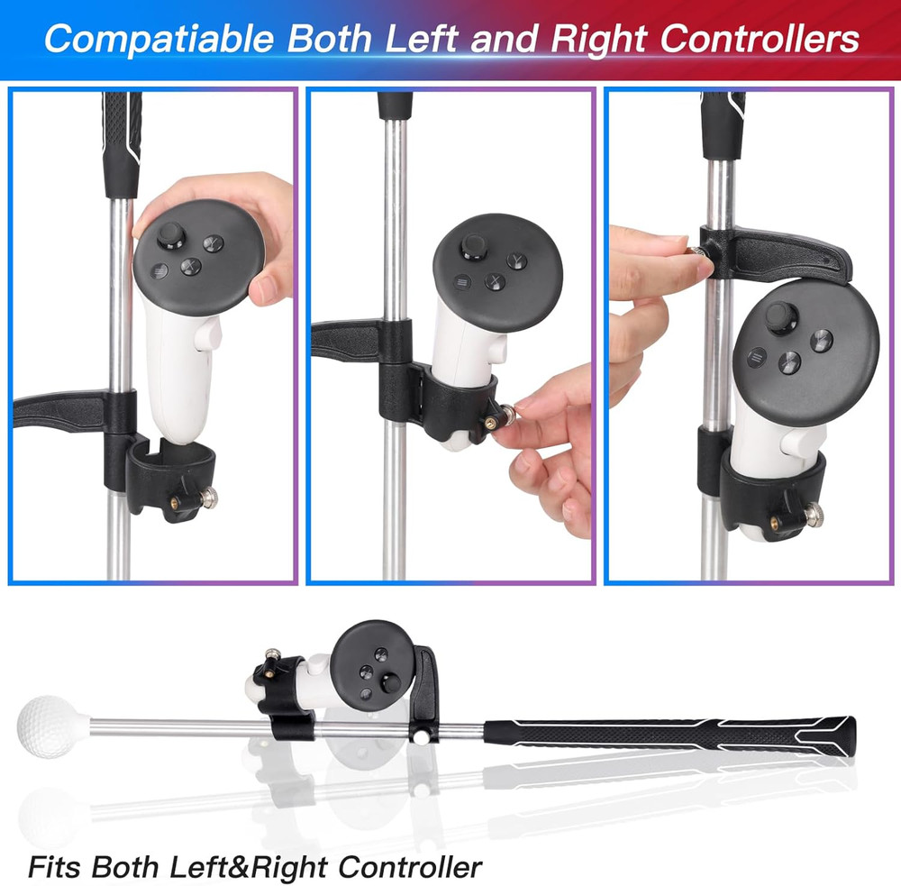 VR Weighted Golf Club Compatiable for Meta Quest 3/Quest 3S Controller Attach...
