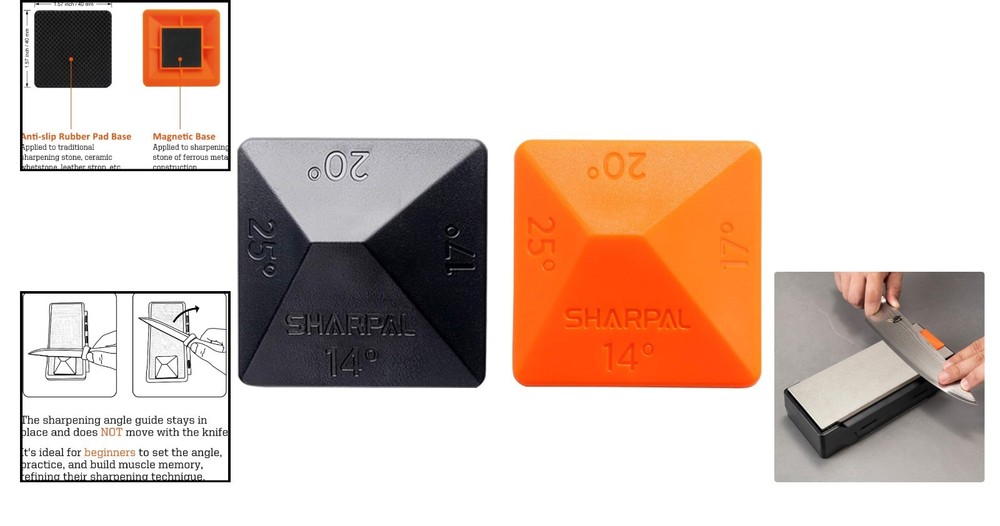 Compact Angle Pyramid Knife Blade Sharpener - 4 Universal Angles Included