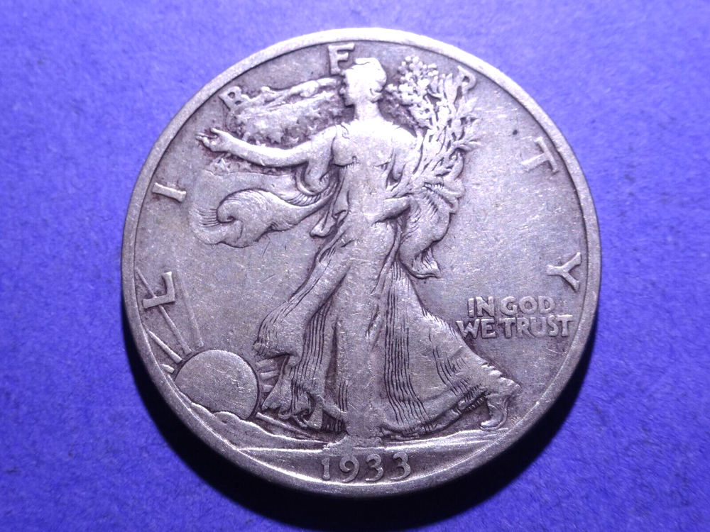 1933-S Walking Half Dollar Ch. VF