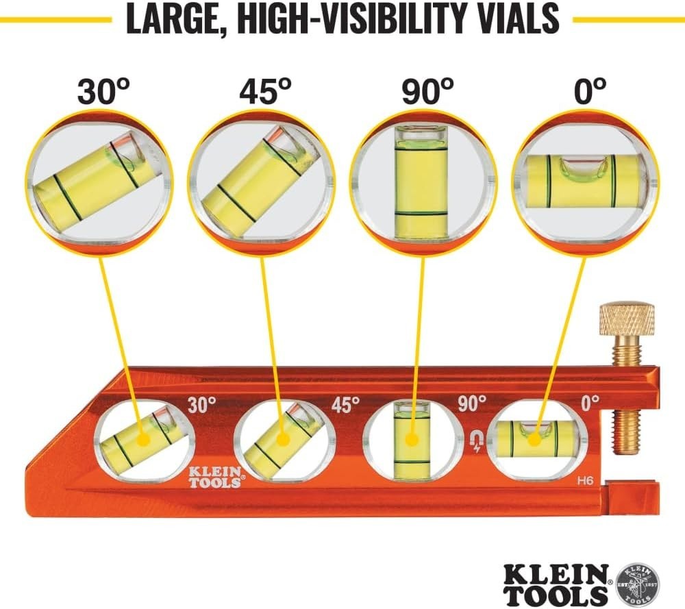 Professional 6-Inch Torpedo Level, High-Visibility Orange