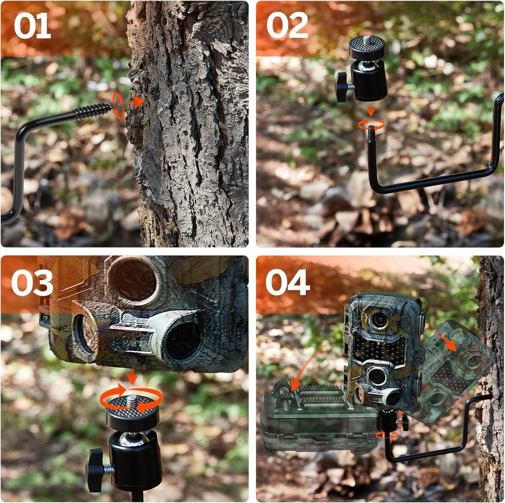 360° Adjustable Trail Camera Mounts - Durable, Tool-Free Installation