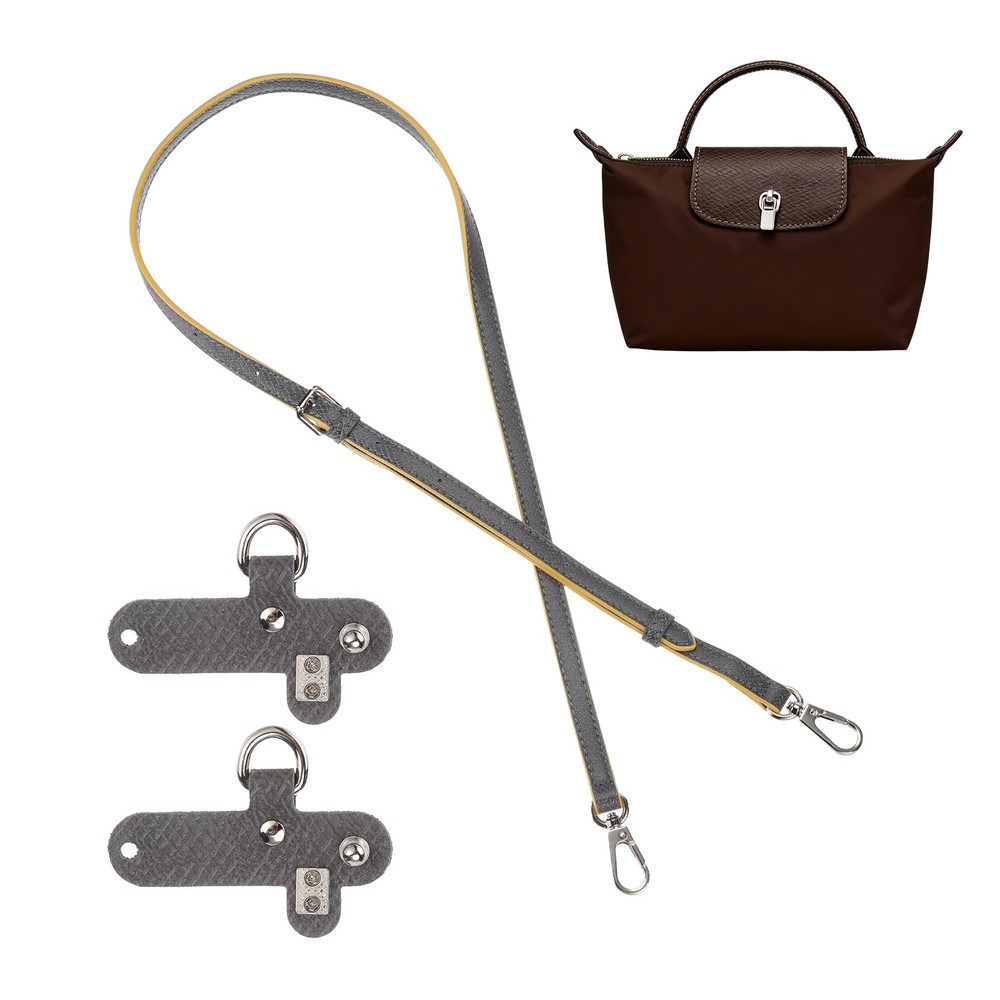Purse Straps Replacement, Soft Adjustable Leather Strap (Gray)