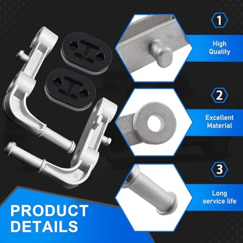 Exhaust Bracket Muffler Support Assembly Kit - Rear Left & Left + Right side