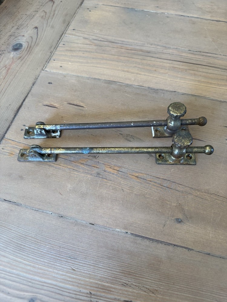 Vintage Solid Brass 11” Casement Window Stay Adjusters