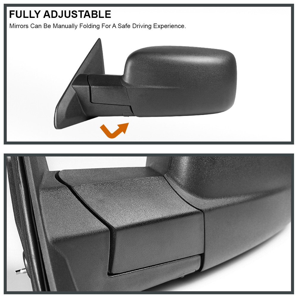 Left/Driver Side Fits 2009-2018 Dodge Ram 1500 Classic Manual Fold View Mirror