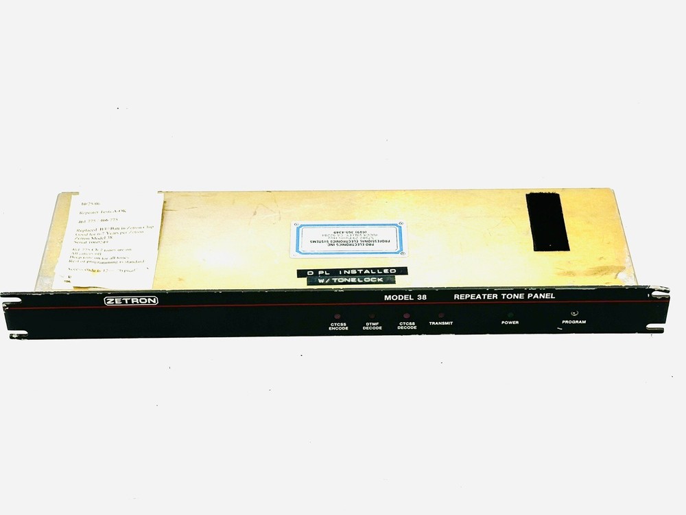 ZETRON 38A REPEATER PANEL |010-5967078, UNTESTED AS IS