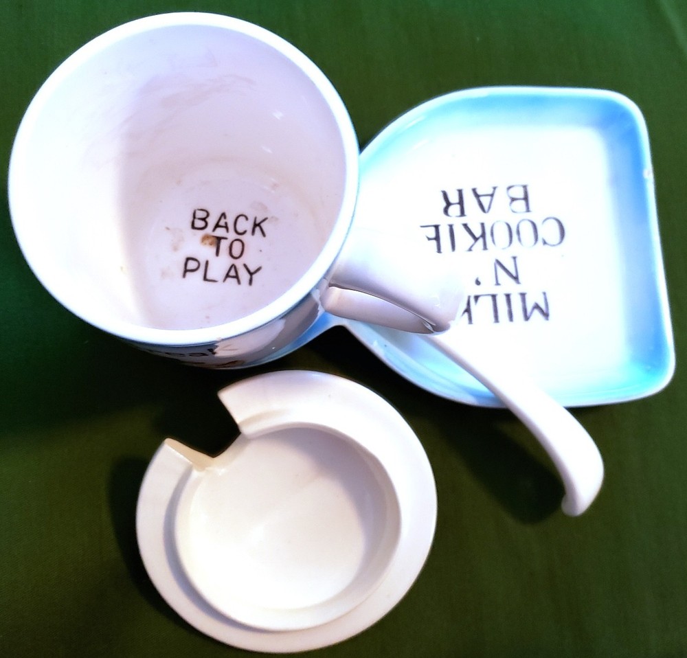 Unique 4" Ceramic Milk & Cookies