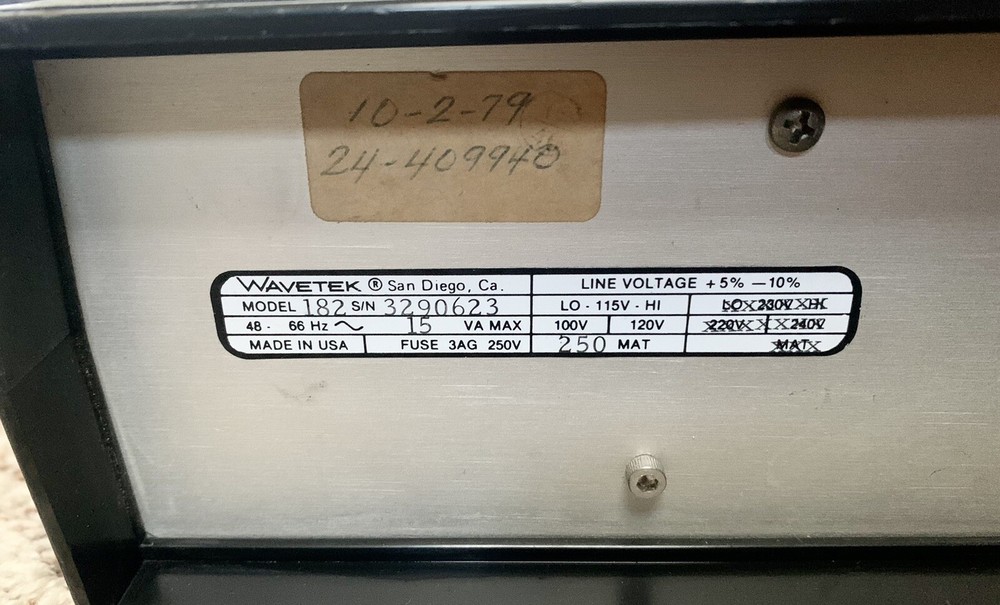 WAVETEK Model 182 Function Generator, 2 Mz