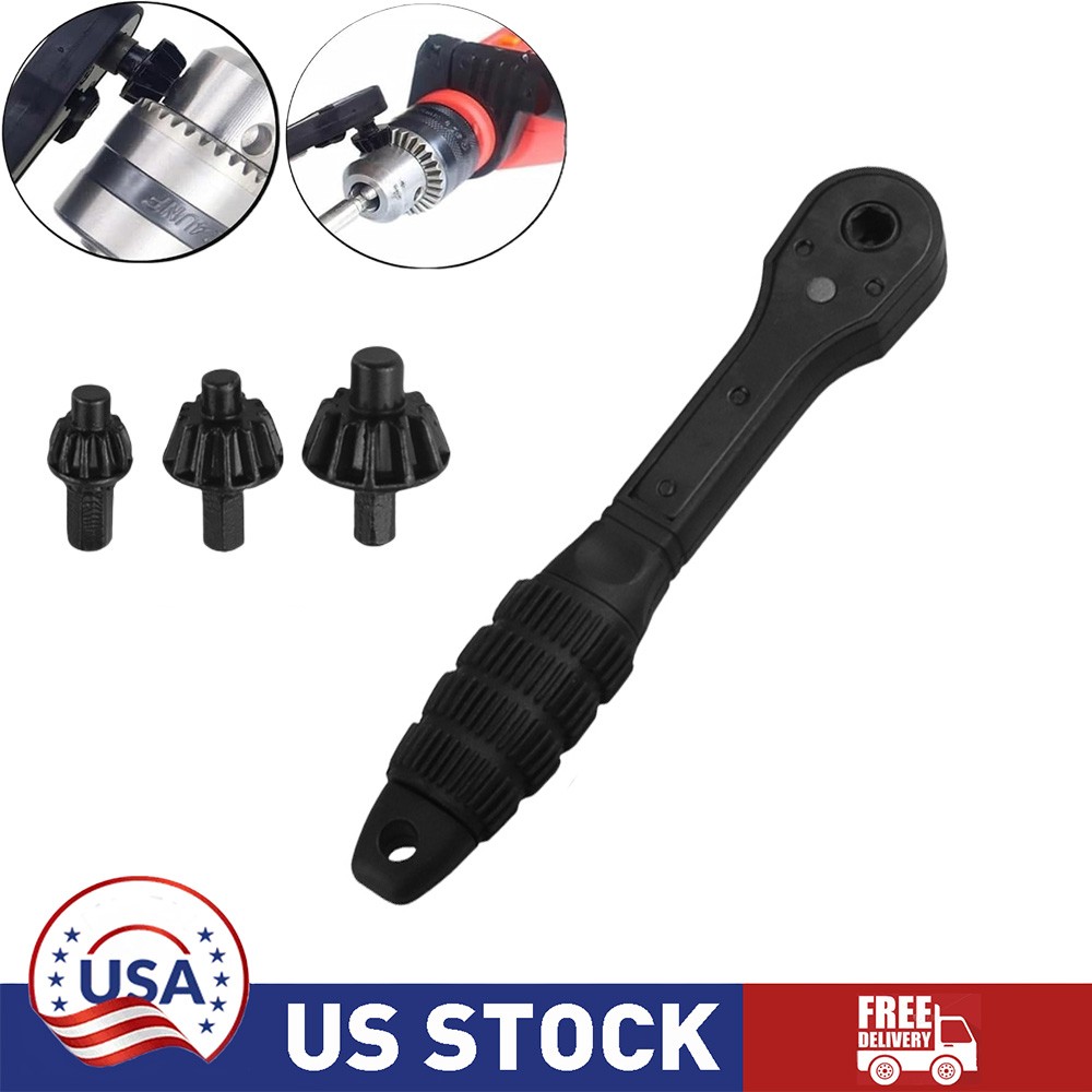 For Drill Chuck Key Wrench Ratchet Spanner Compatible-with Multiple Sizes g5sh