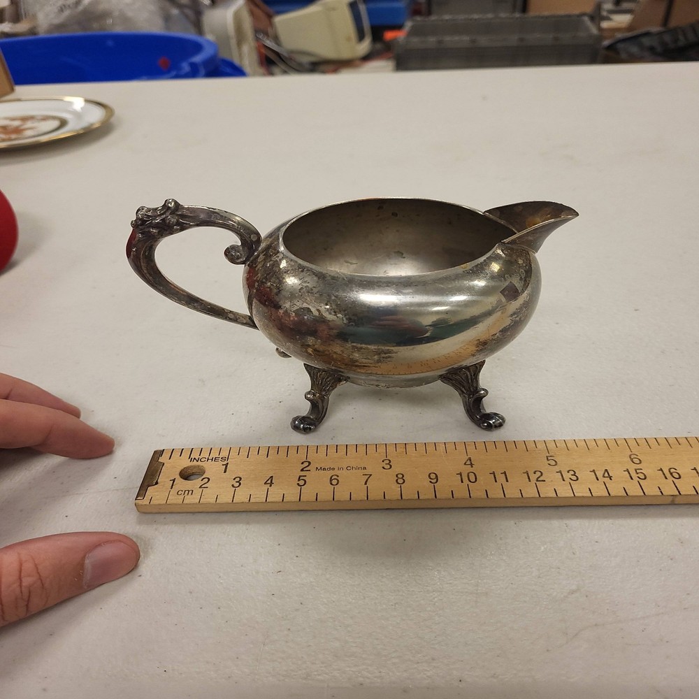 Silver Copper Creamer Small Pitcher Vintage Decorative Tableware Serveware