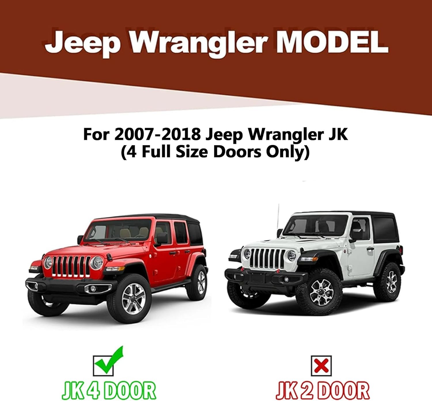 Drop Running Boards for 2007-2018 Jeep Wrangler JK 4-Door Nerf Bar Side Steps