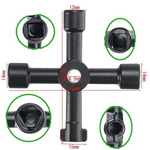 4-Way Multifunctional Utilities Key Tool for Electric Water Gas Meter Boxes