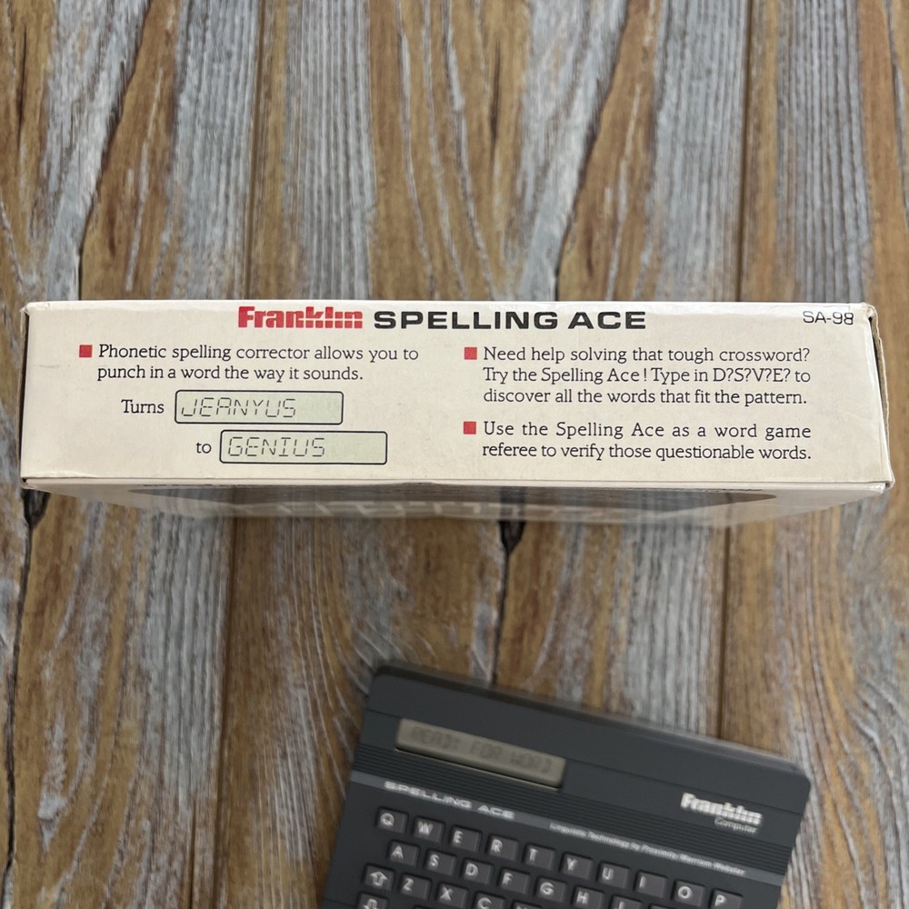 Franklin Spelling Ace Computer SA-98a -Tested Working Condition Vintage Webster
