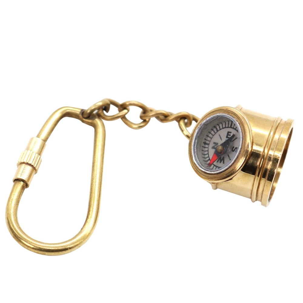 Compass Keychain Nautical Navigational Helmet Shaped Maritime Brass Accessory